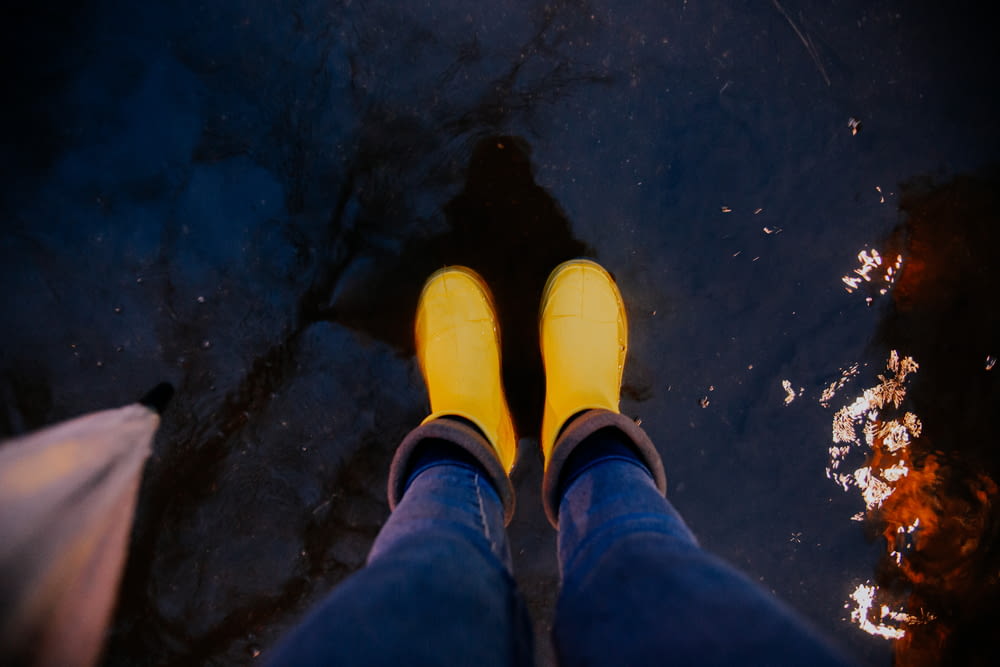 a person's feet in the water
