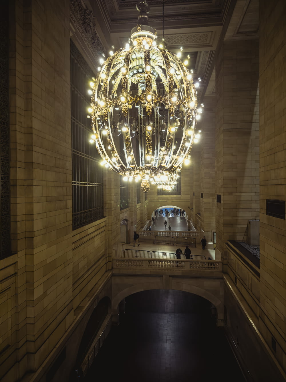a large chandelier in a building