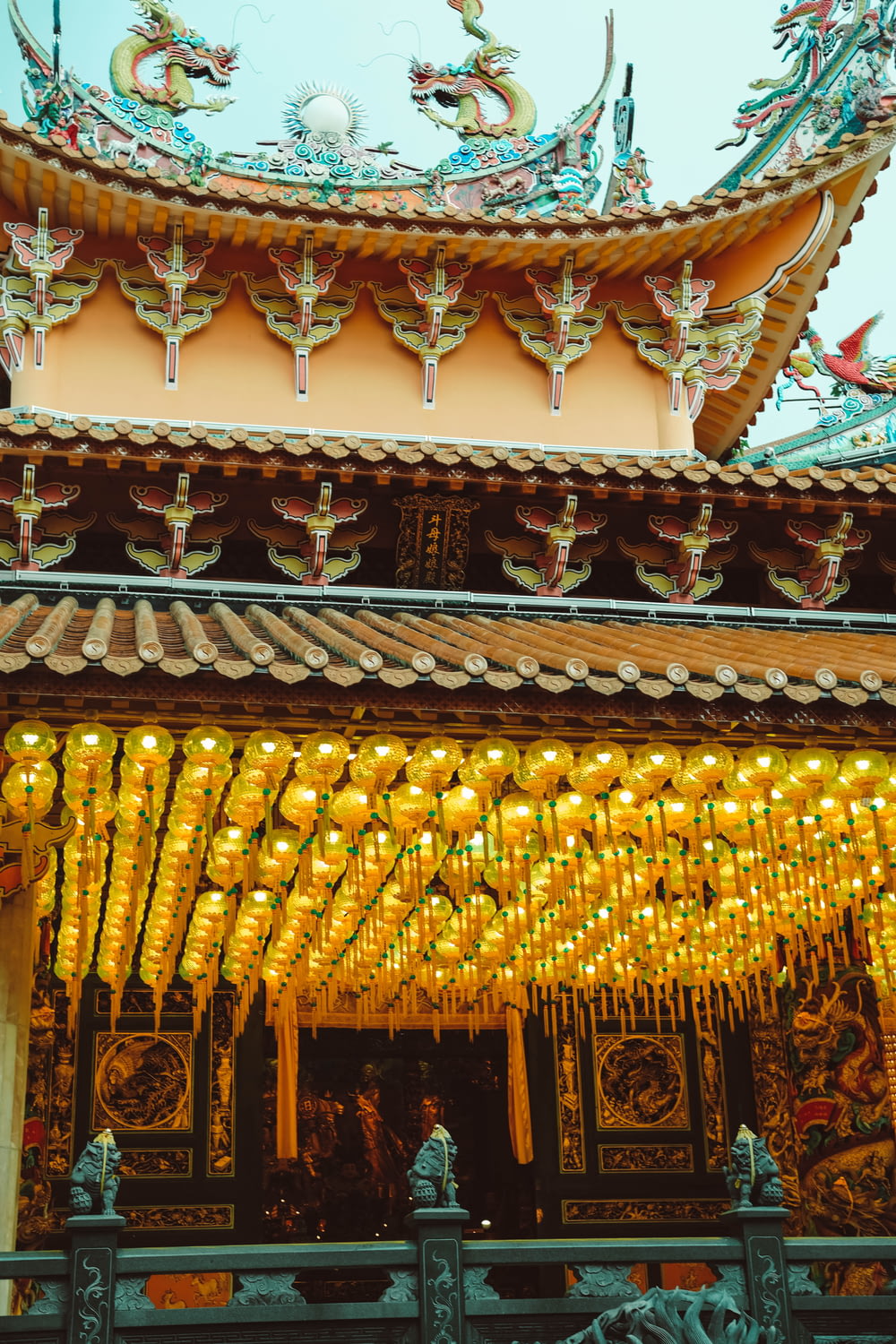 a building with a large gold roof