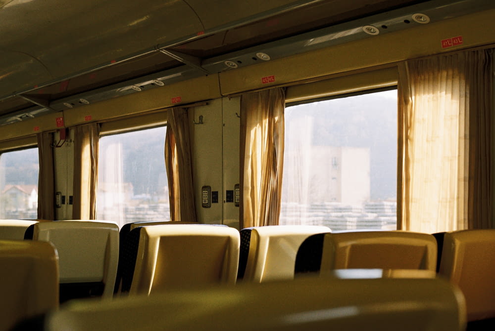 the inside of a train