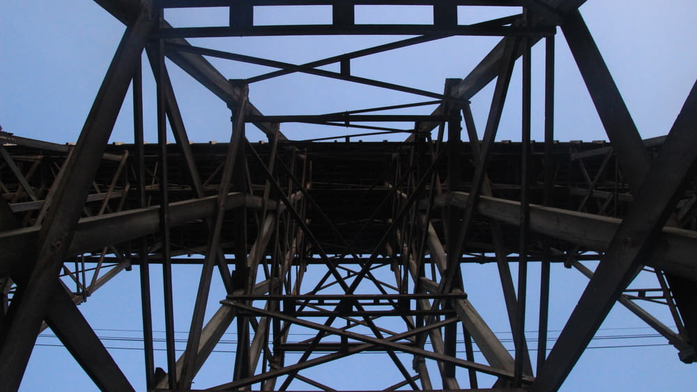 a close-up of a steel structure