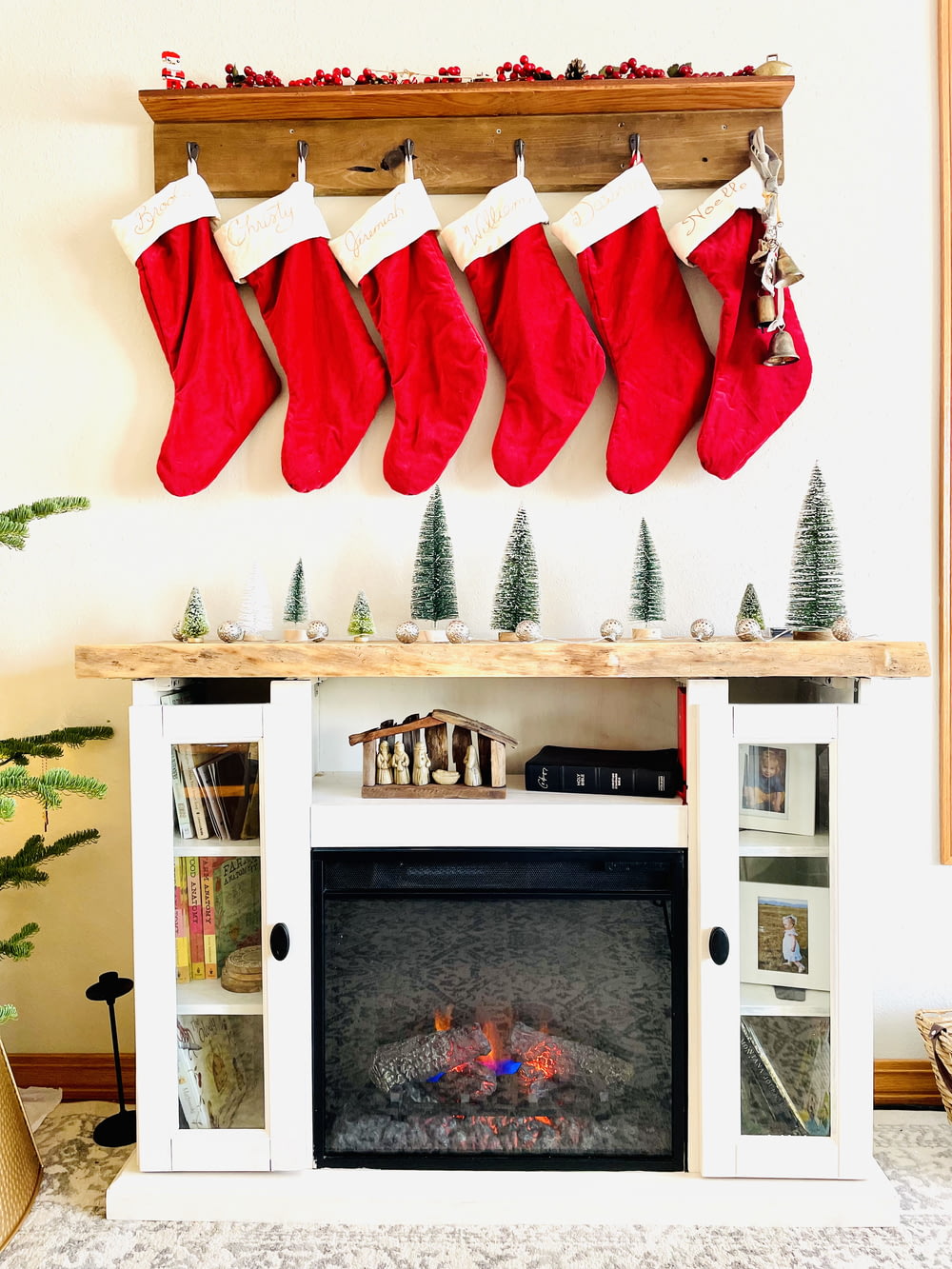 stockings from a fireplace