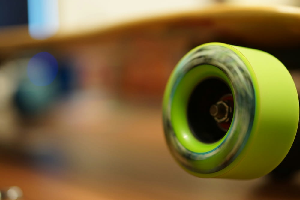 a close up of a skateboard on a table