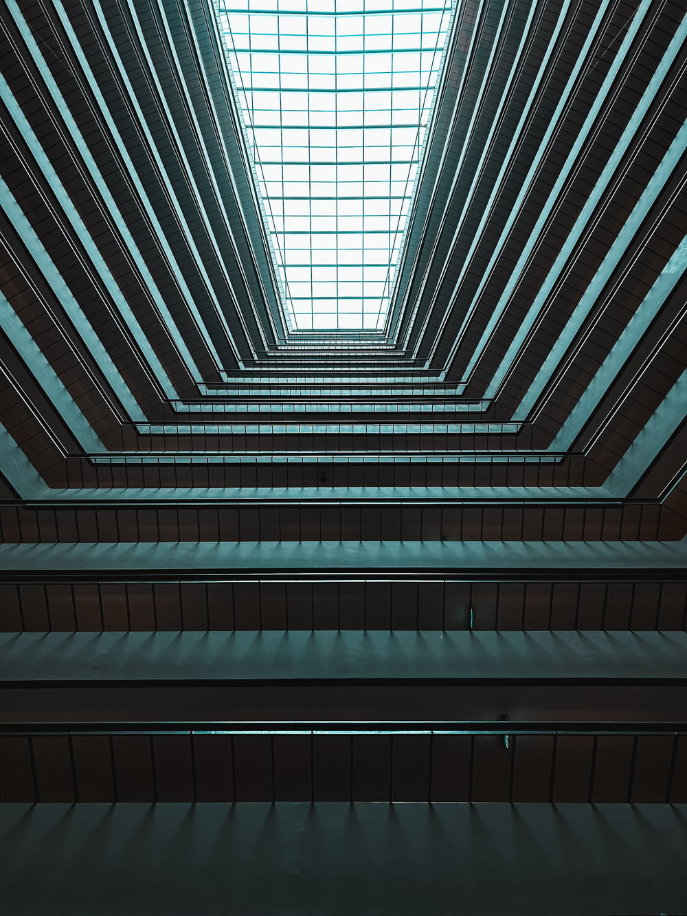 a very tall building with a skylight above it