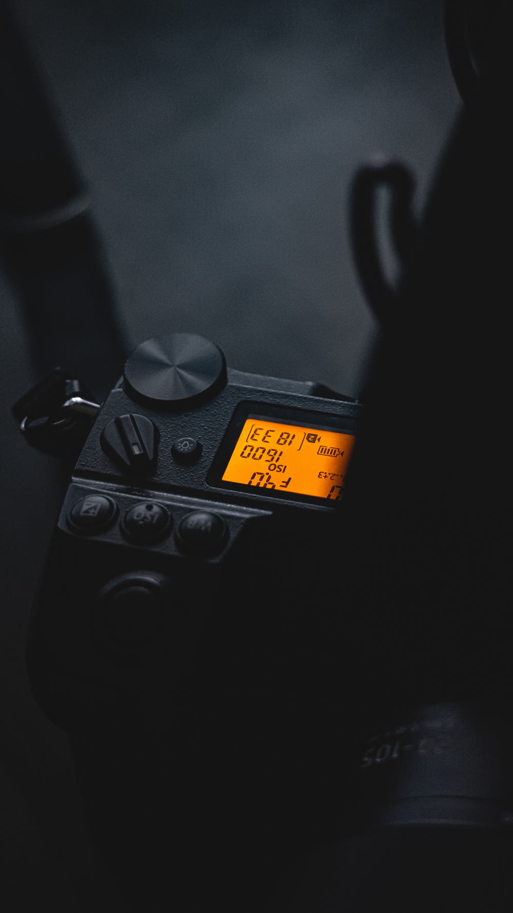 a close up of a radio in the dark