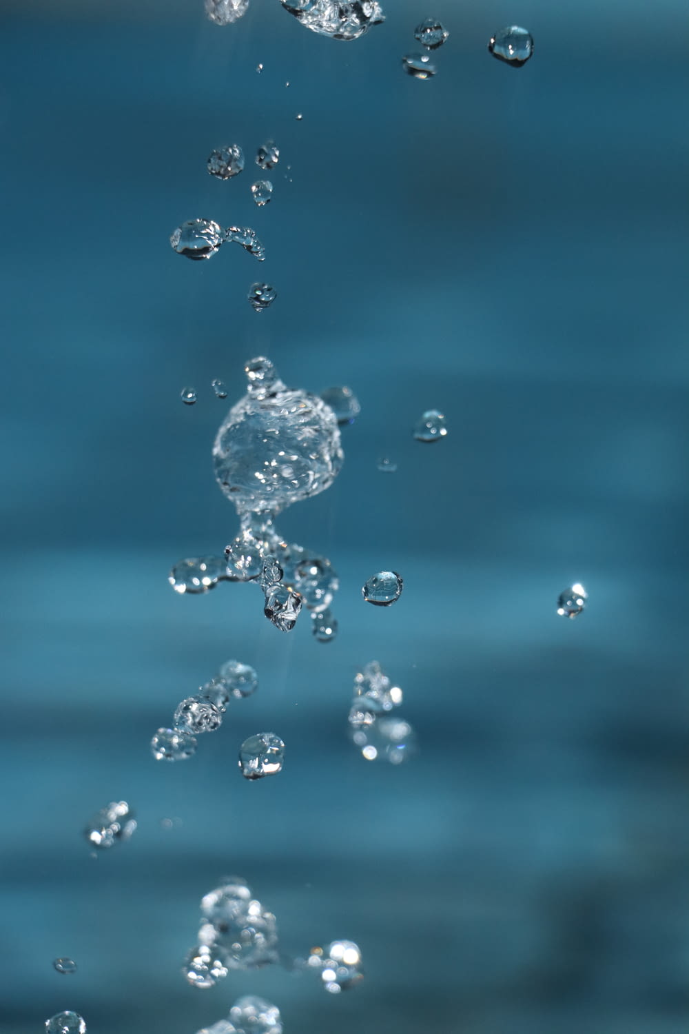 a close up of water bubbles in the air