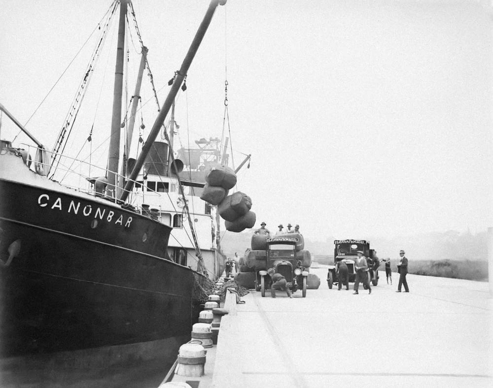 a black and white photo of a large boat