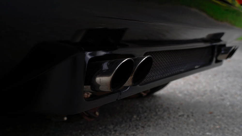 a close up of the exhaust pipes on a car