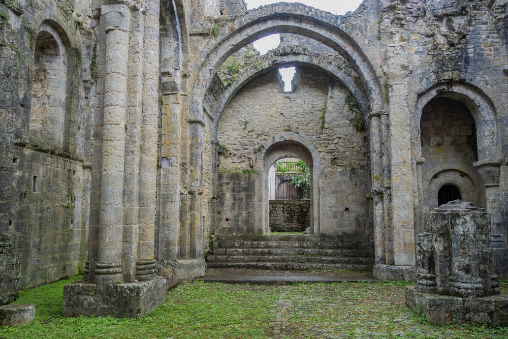 a stone building with a bunch of arches
