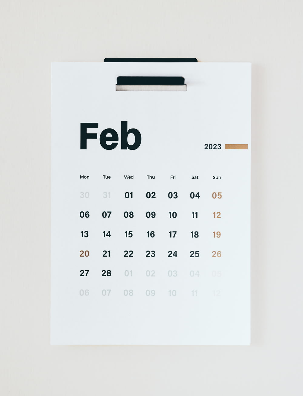 a calendar with the word feb on it
