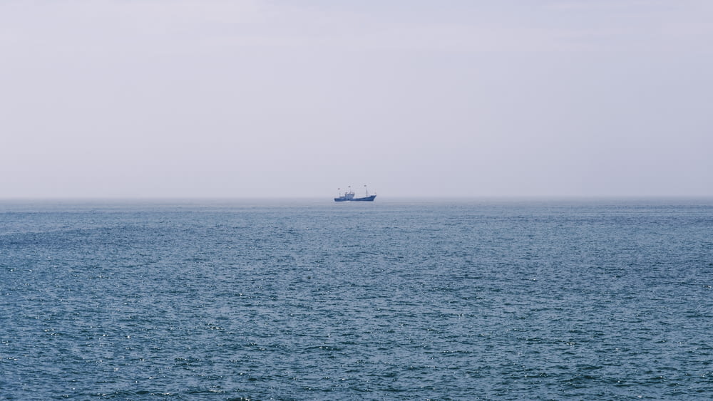 a large ship in the middle of the ocean