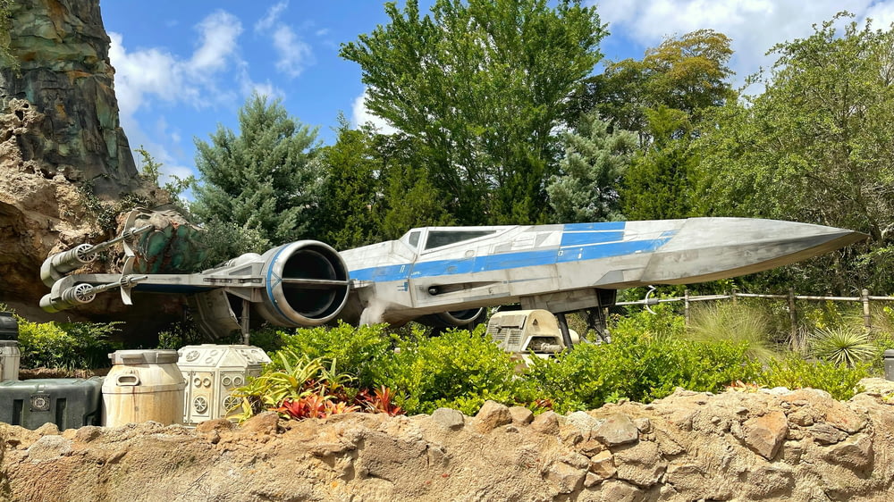 a star wars vehicle is on display at a museum