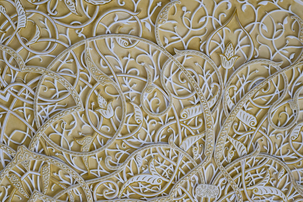 a close up view of a pattern on a wall