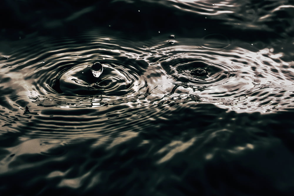 a close up of water ripples on a surface