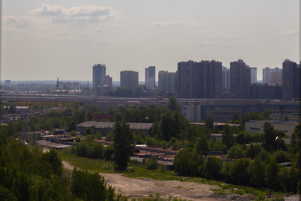 a view of a city from a distance