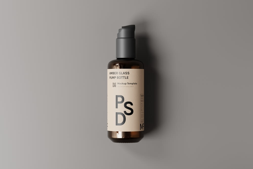 a bottle of ps oil on a gray background