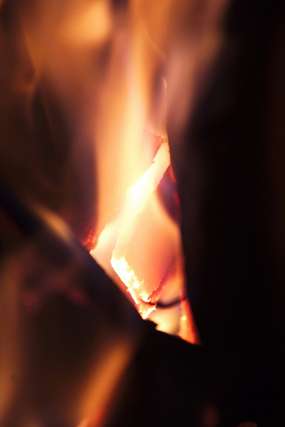 a close up of a fire in a stove