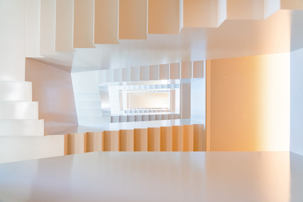 an abstract photo of a staircase in a building
