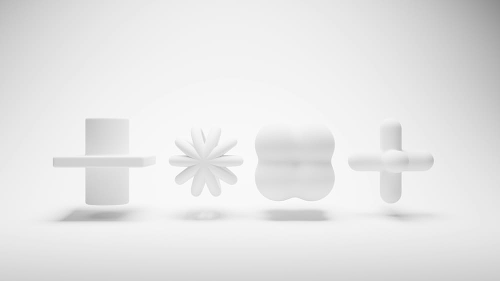 a group of white objects sitting on top of a table