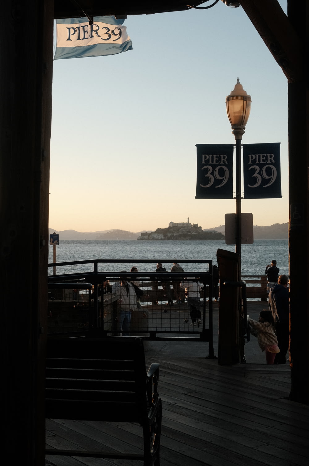 a pier with a sign that says pier 39 and a sign that says pier 39