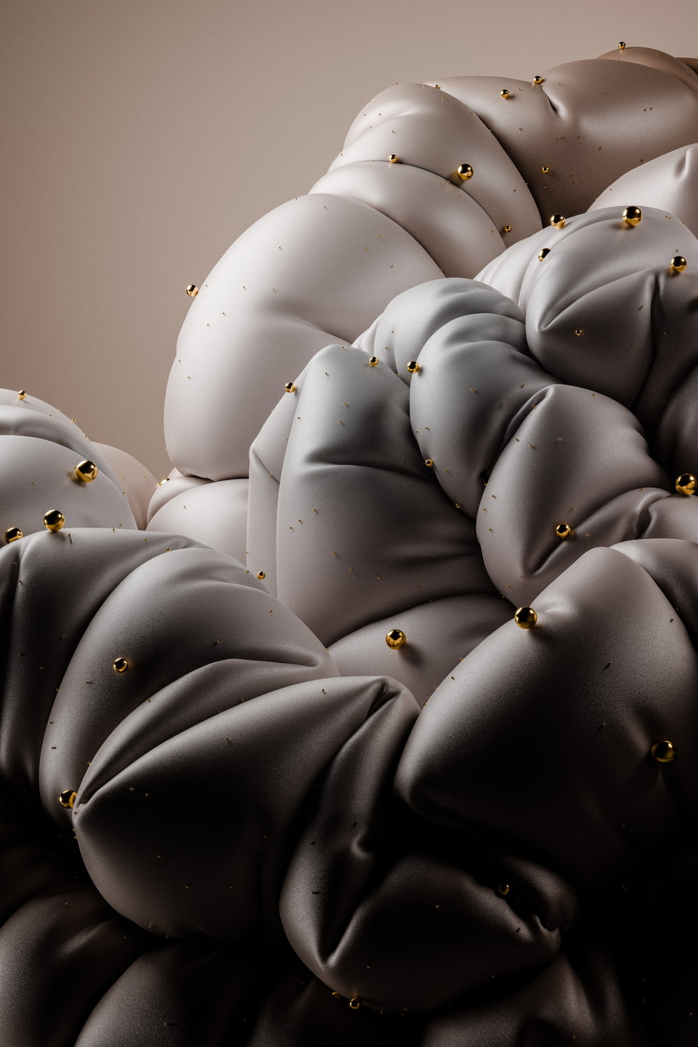 a bunch of pillows that are stacked on top of each other