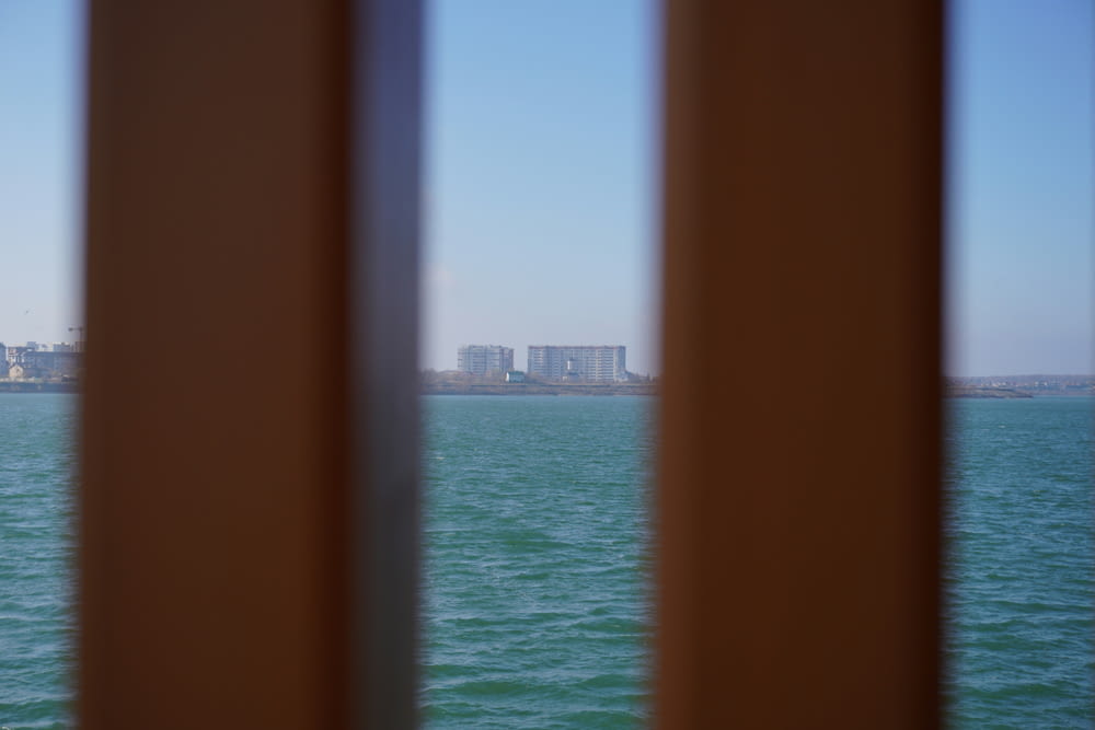 a view of a body of water from a window