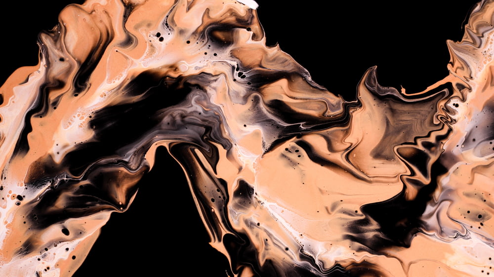 an abstract painting of a horse's head with a black background