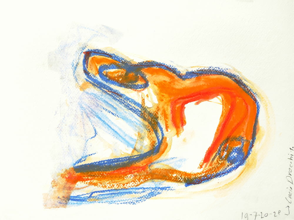 a drawing of a woman sitting on the ground