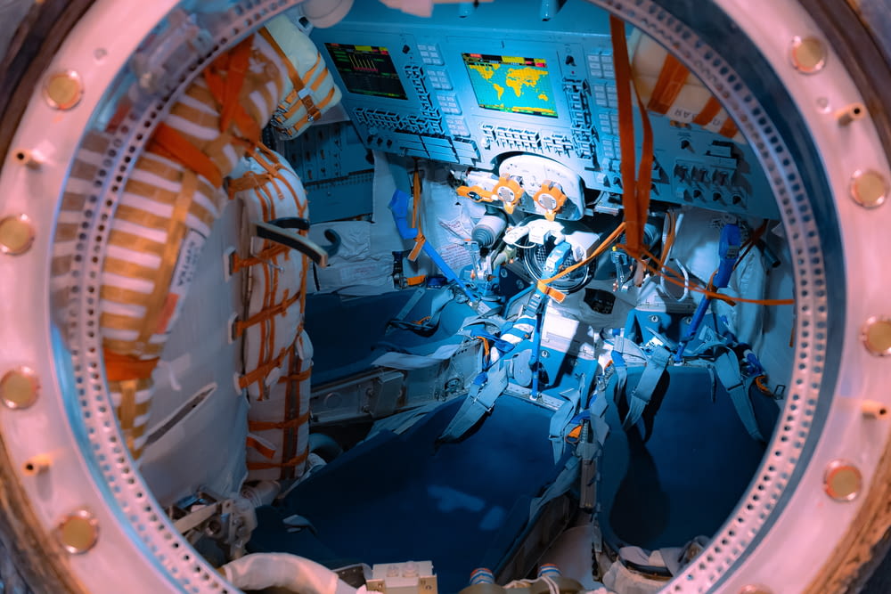 a view of the inside of a space station