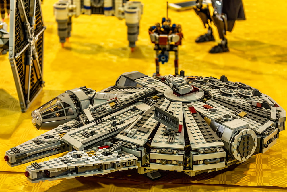 a lego model of a star wars ship on a table