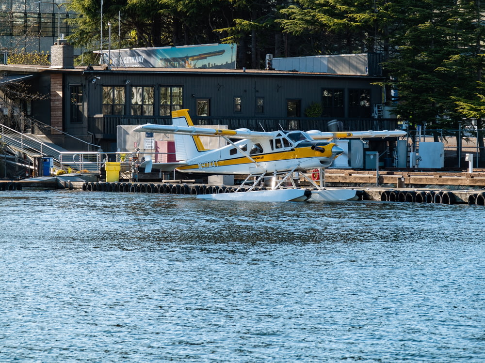 a sea plane sitting on top of a body of water