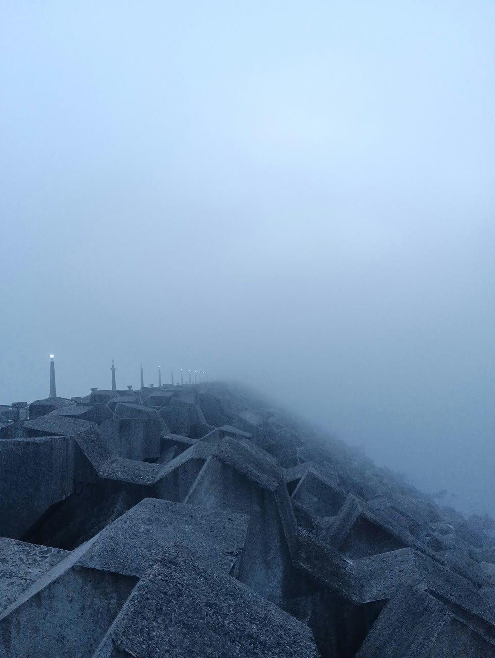 a foggy day at the top of a mountain