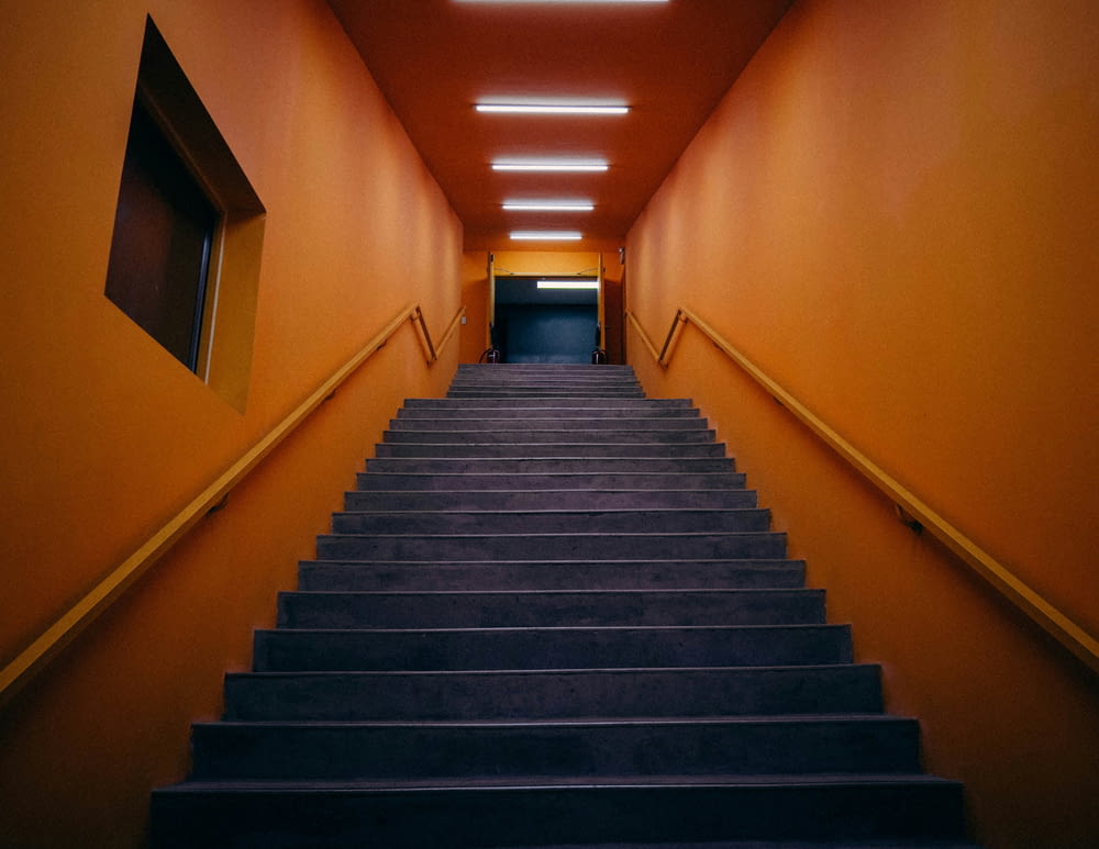 a set of stairs leading up to a door