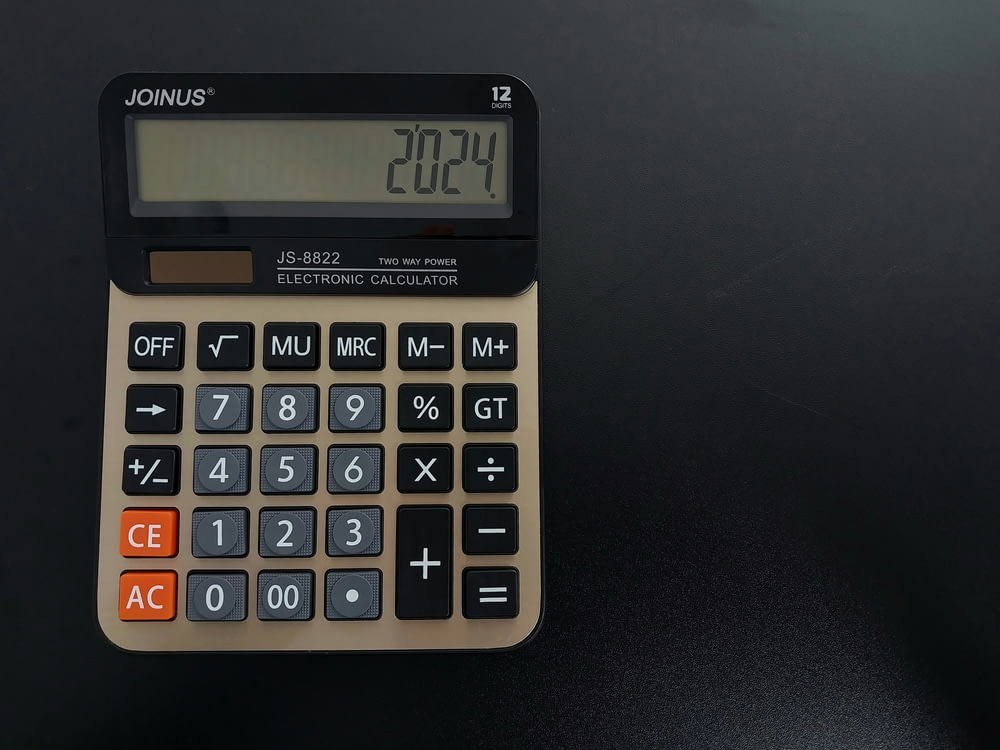 a calculator sitting on top of a table