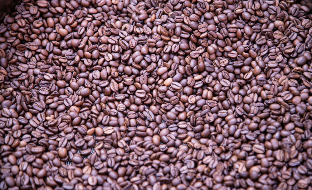 a large amount of coffee beans in a bowl