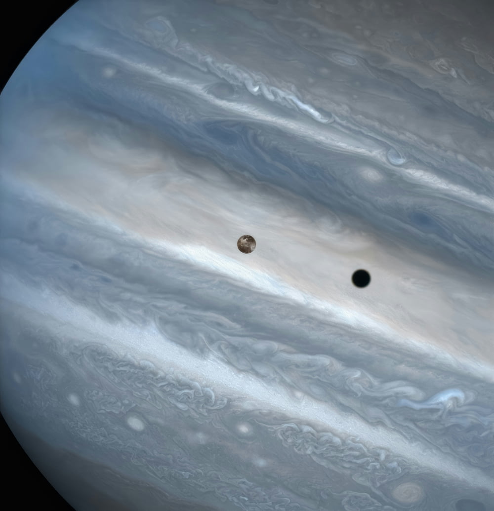 two black dots are seen on the surface of the planet