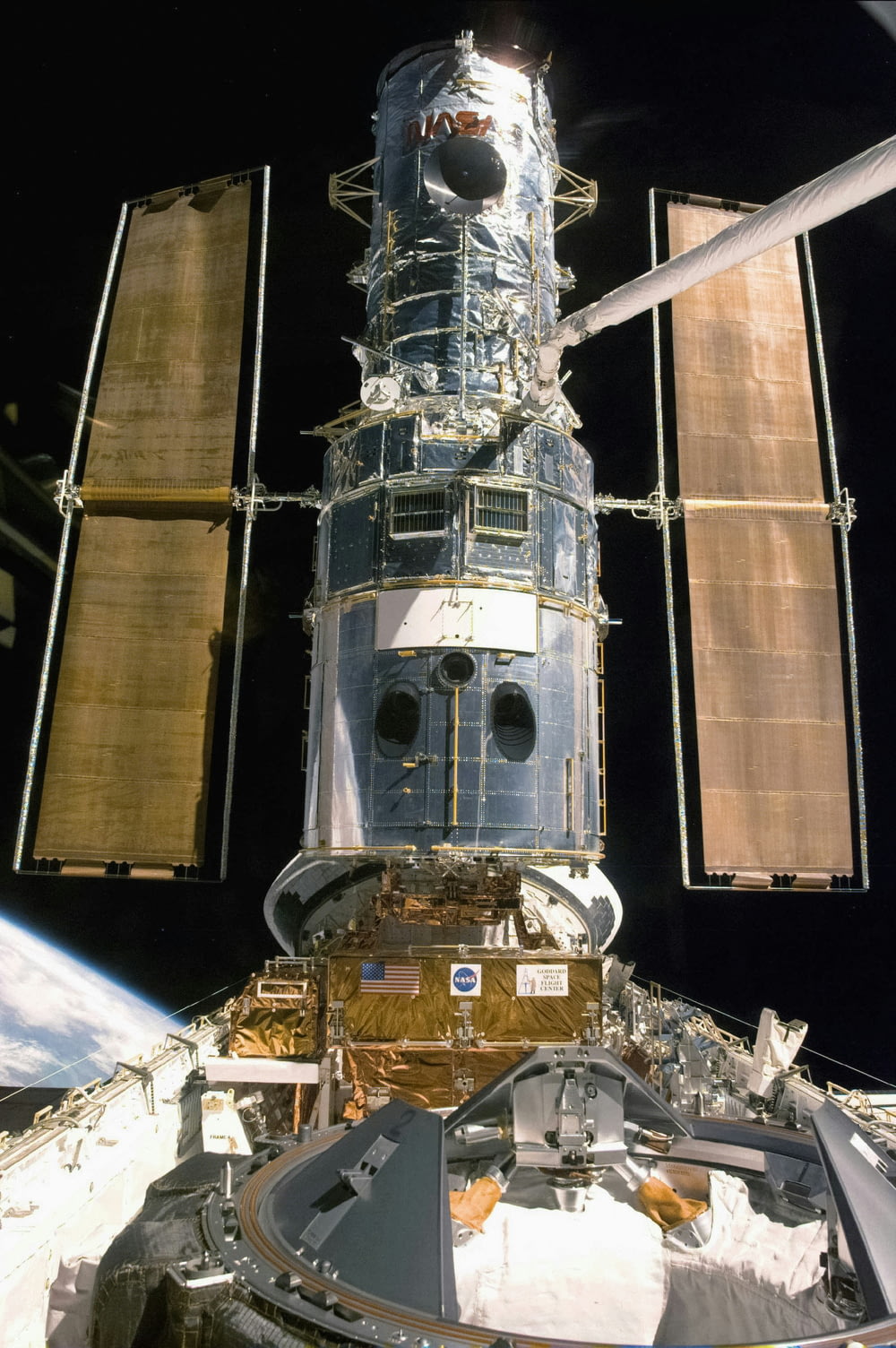the space shuttle docked to the international space station