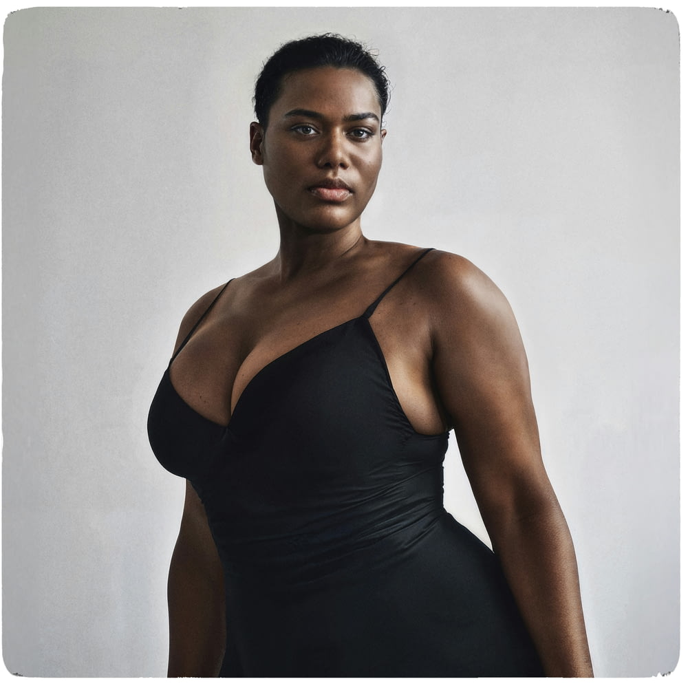 Ai generated portrait of a model wearing black tank top