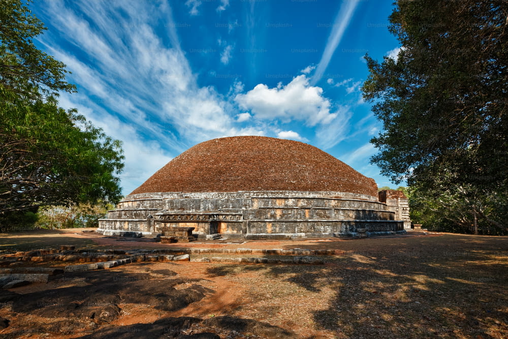 Kantaka Chetiya ancient ruined Buddhist daboga stupa in Mihintale, Sri Lanka, built 2nd century BC, Buddhism, temple, ruins