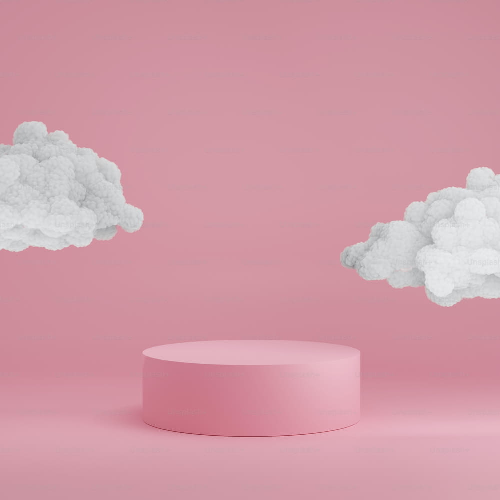 Ilustración abstracta con soporte rosa para promoción de productos. Antecedentes de los niños