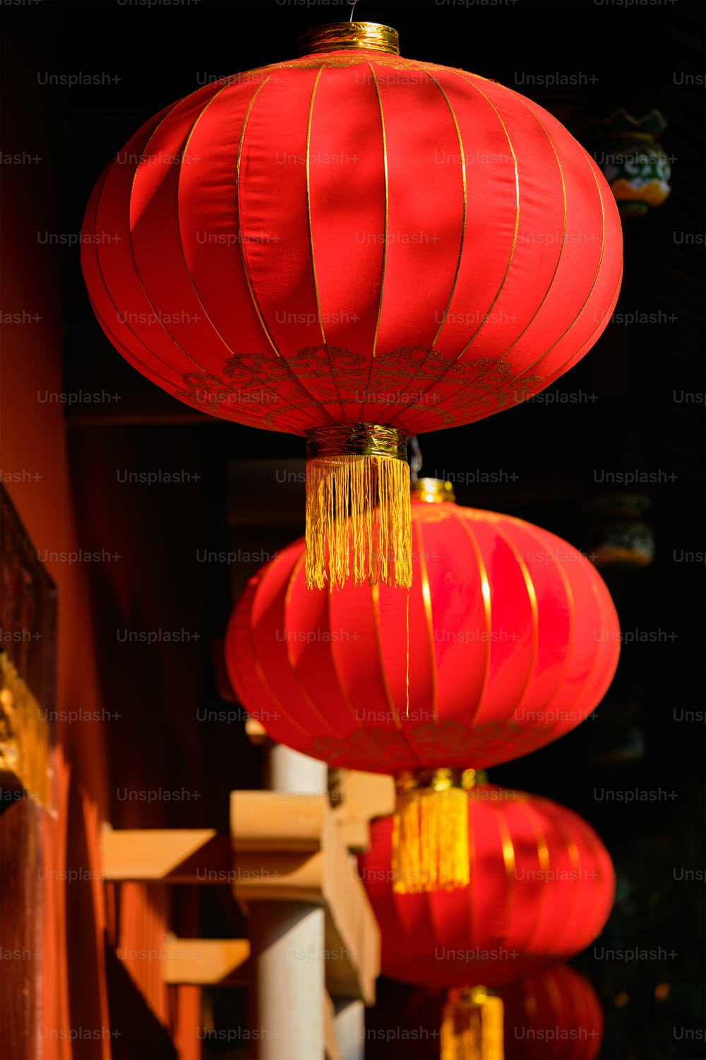 중국 전통 붉은 등불. 청두, 중국