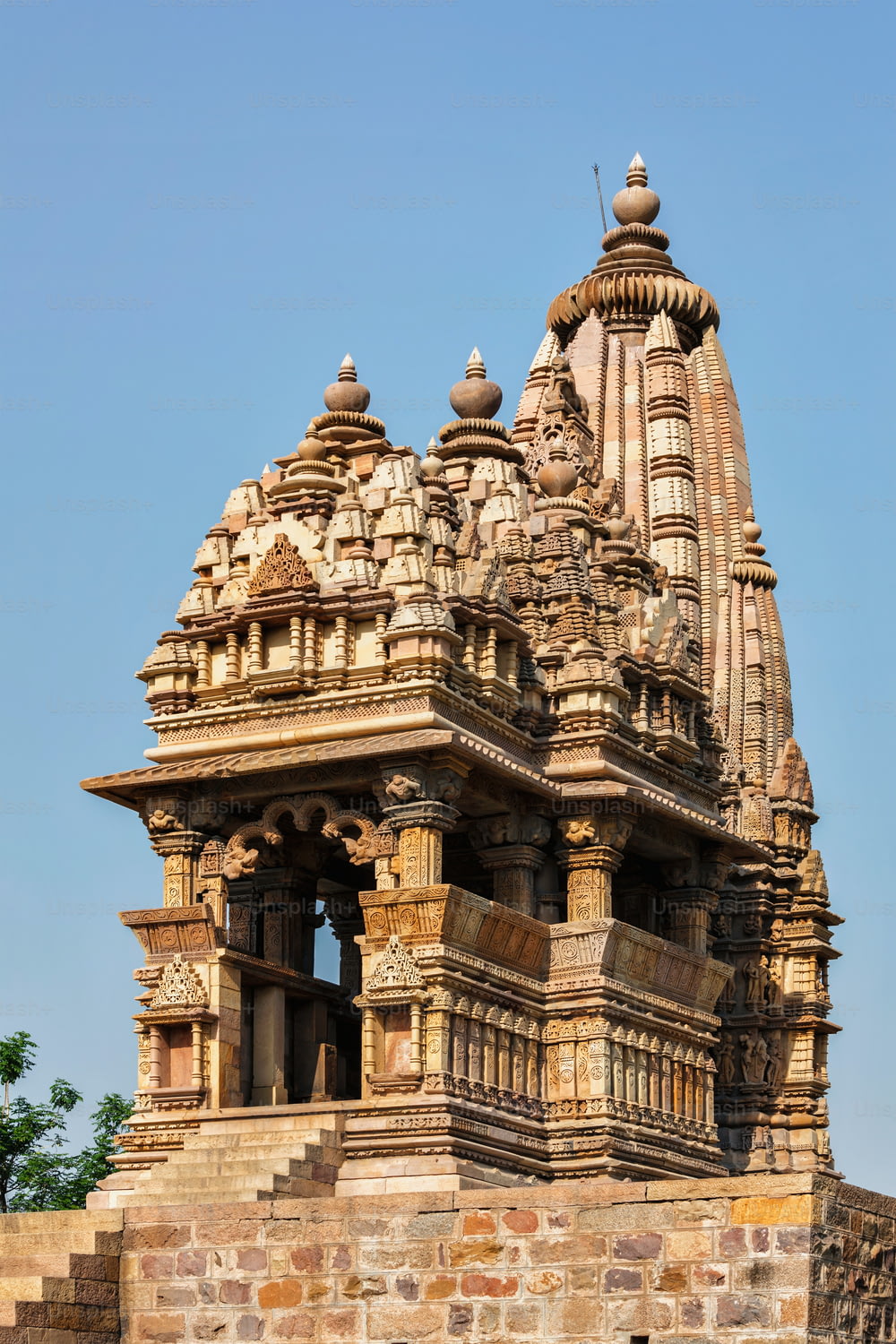 Javari Temple - one of famous tourist attractions of Khajuraho with sculptures. India, Khajuraho, Madhya Pradesh, India, Khajuraho, Madhya Pradesh, India