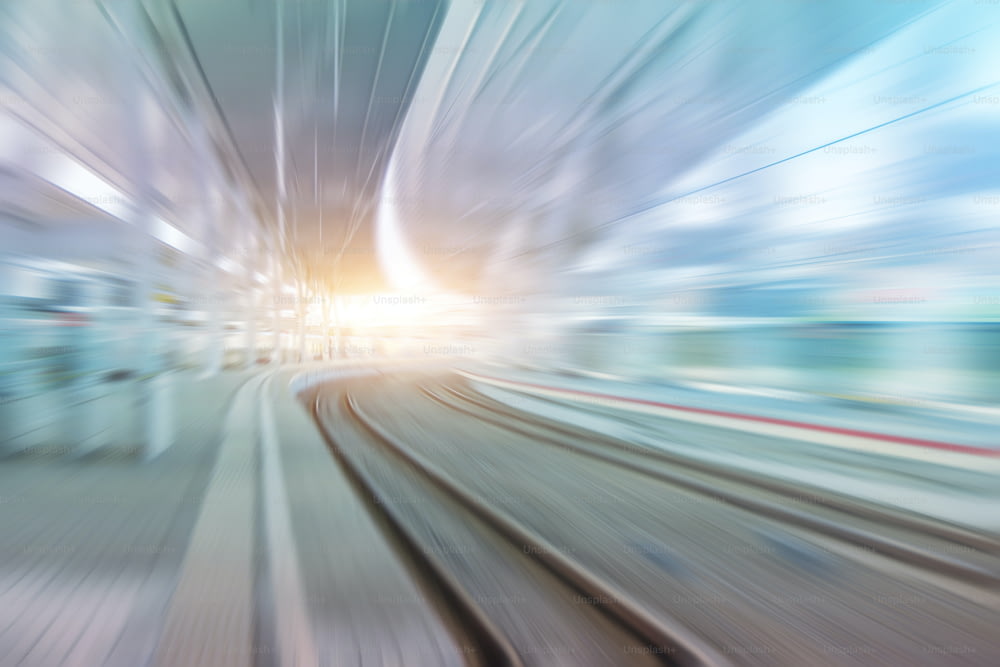High speed abstract track turn of motion light for background