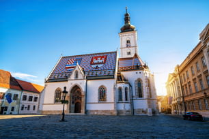 Markuskirche in Zagreb, Kroatien, Europa - Berühmtes Touristenziel.