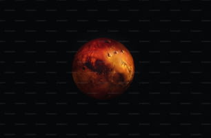 우주 배경에 화성 행성 - 붉은 행성의 이미지
