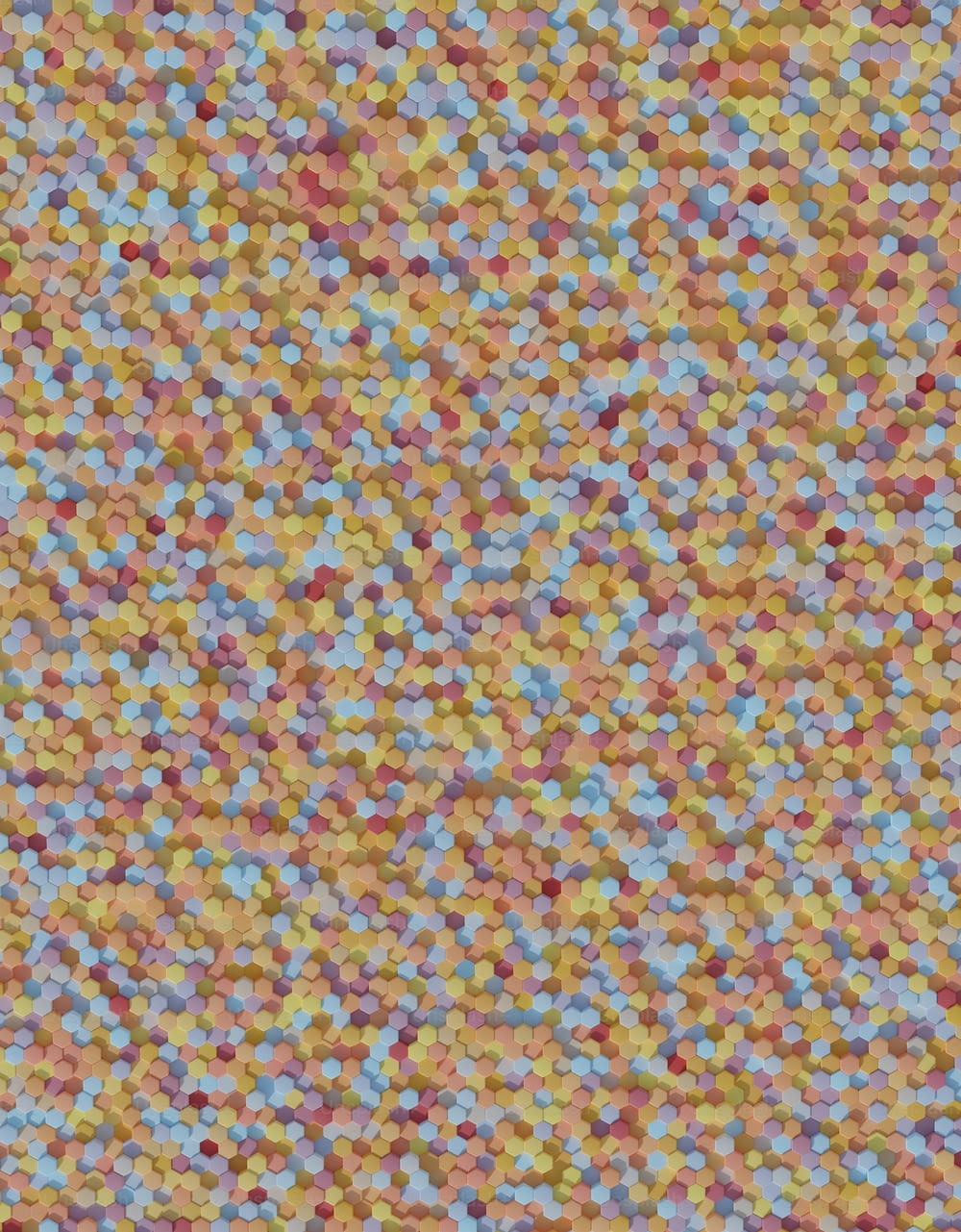 a multicolored pattern of small dots on a yellow background