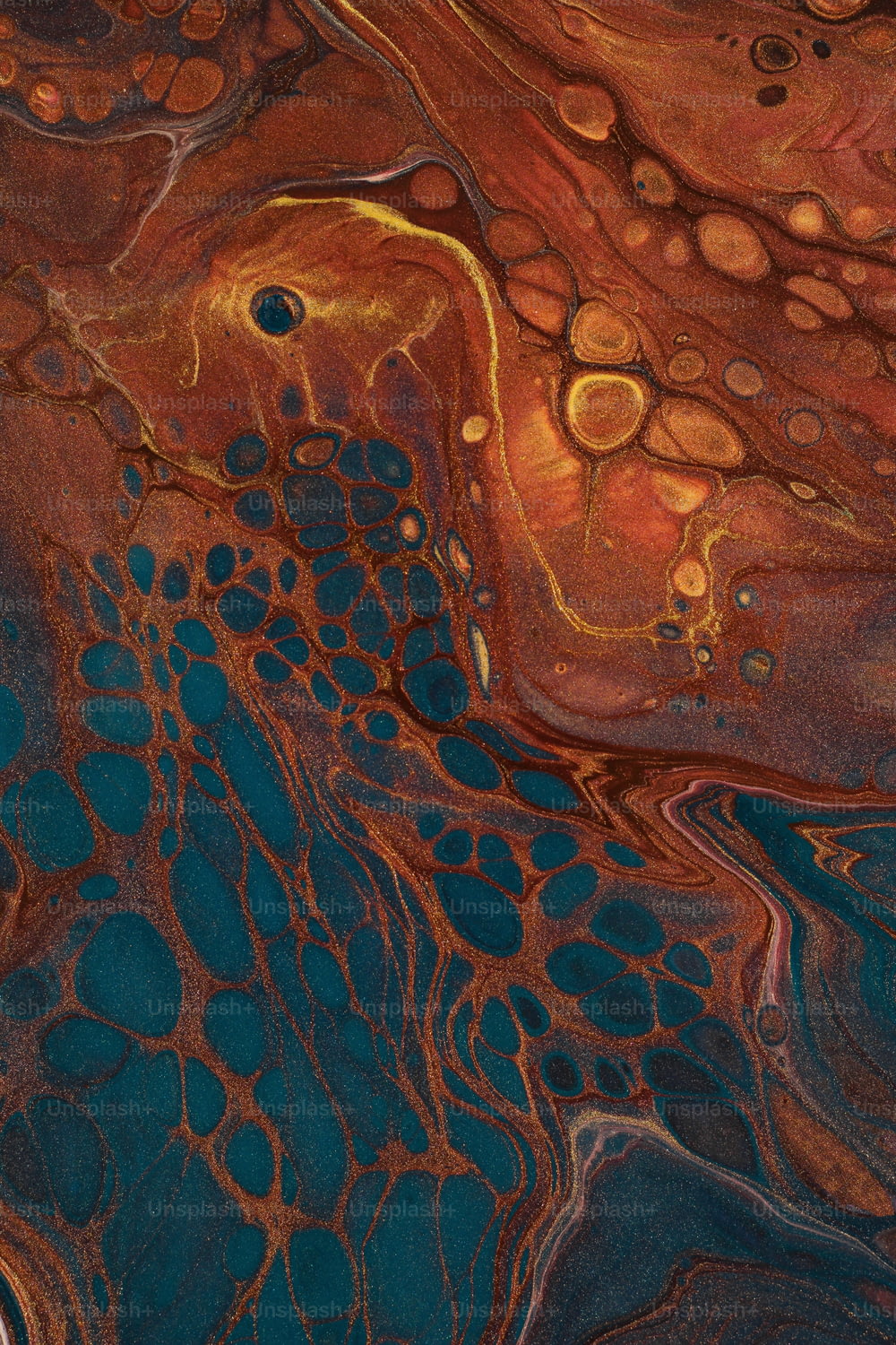a close up view of a blue and brown surface