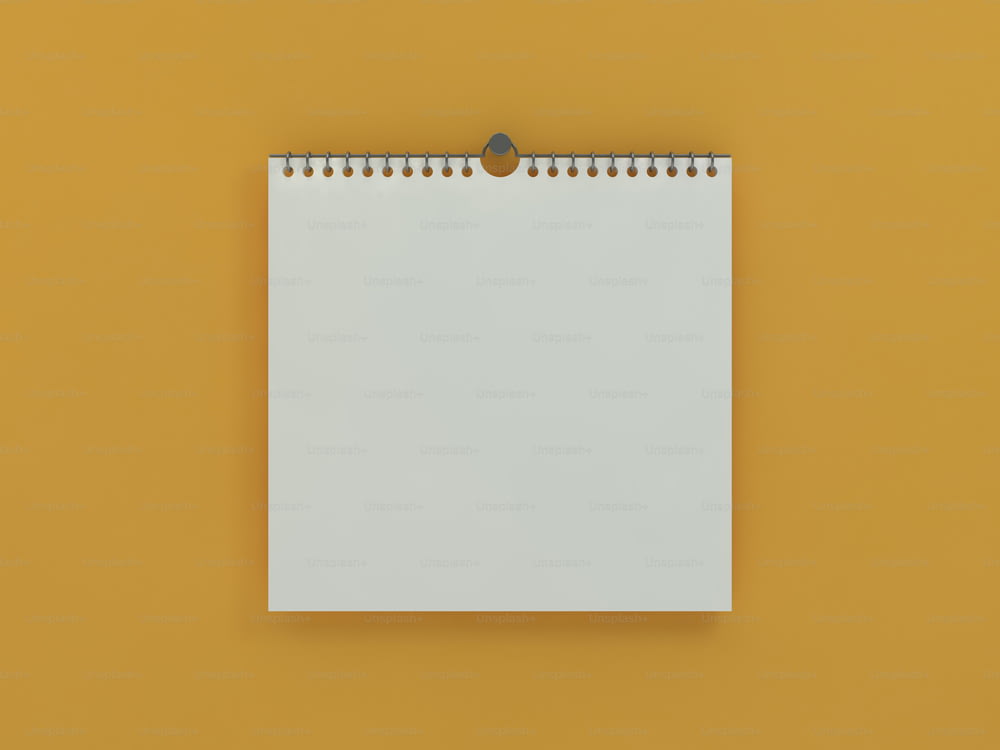 Blank design square calendar template with soft shadows. 3D rendering