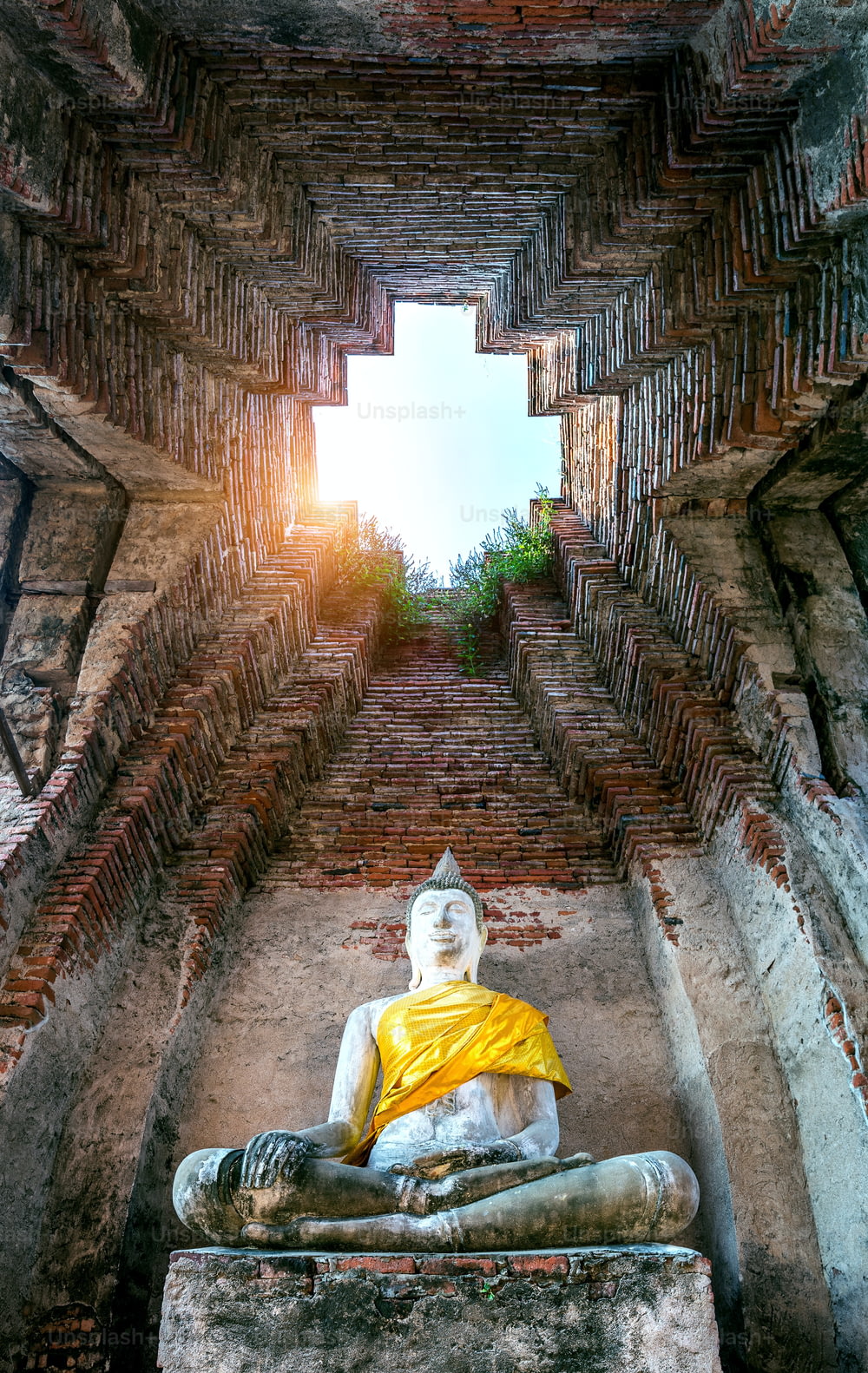 Buddha statue at Ayutthaya Historical Park, Thailand.