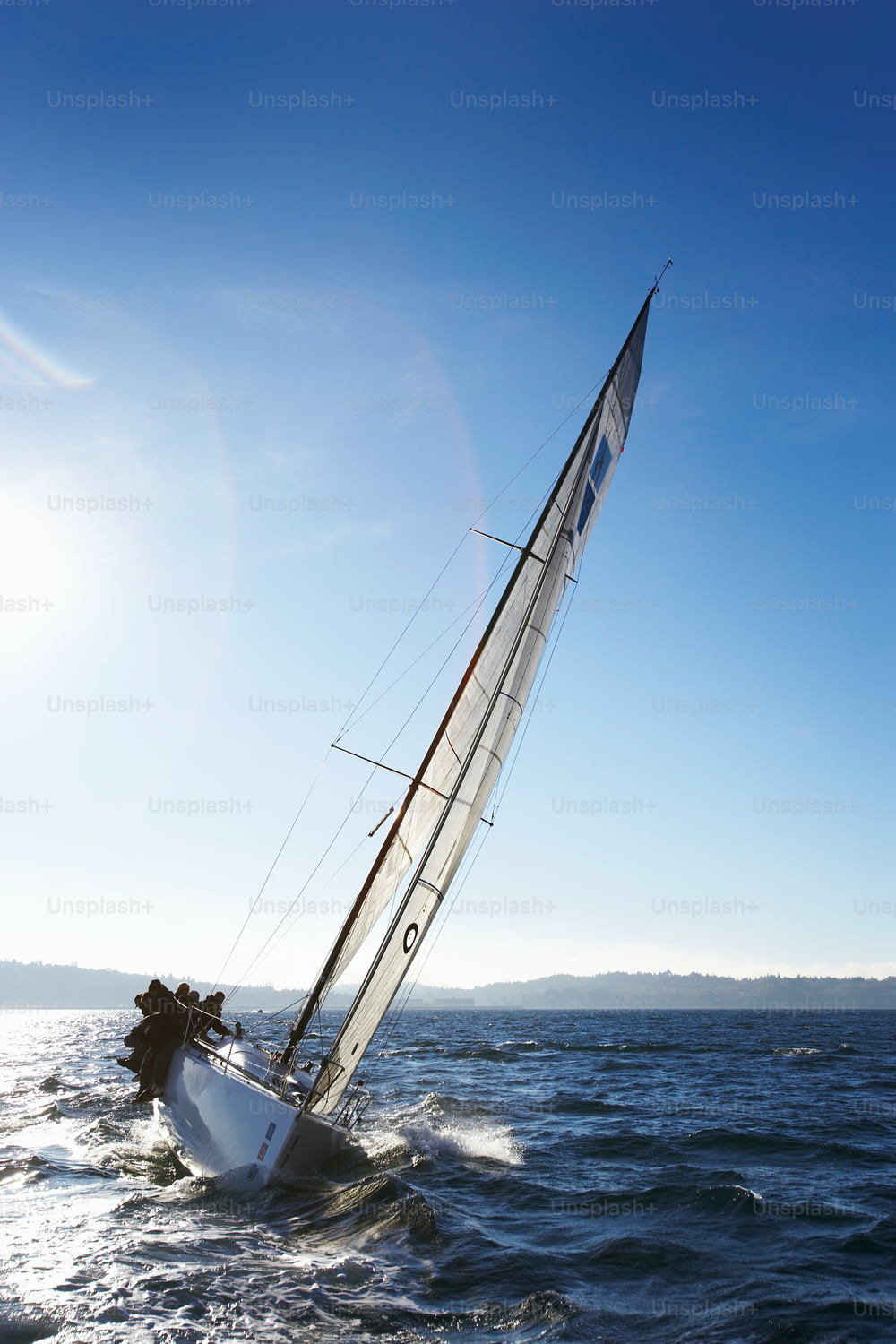 a sailboat is sailing on the water